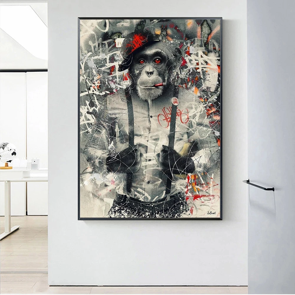 Various interesting animal canvas paintings and posters, smoking monkey wall art pictures for home decoration
Various interesting animal canvas paintings and posters, smoking monkey wall art pictures for home decoration