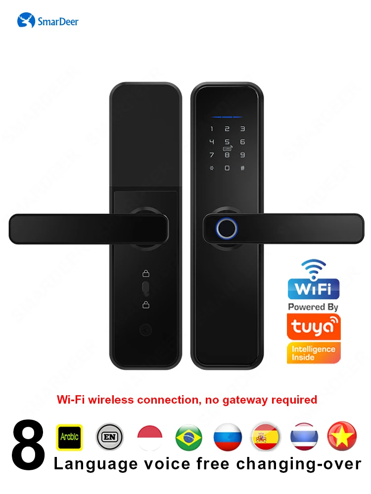 SmarDeer Smart Door Lock for Tuya WiFi Biometric Fingerprint Lock with Password/IC/ID Card/Key/APP Left push&Right push general
SmarDeer Smart Door Lock for Tuya WiFi Biometric Fingerprint Lock with Password/IC/ID Card/Key/APP Left push&Right push general