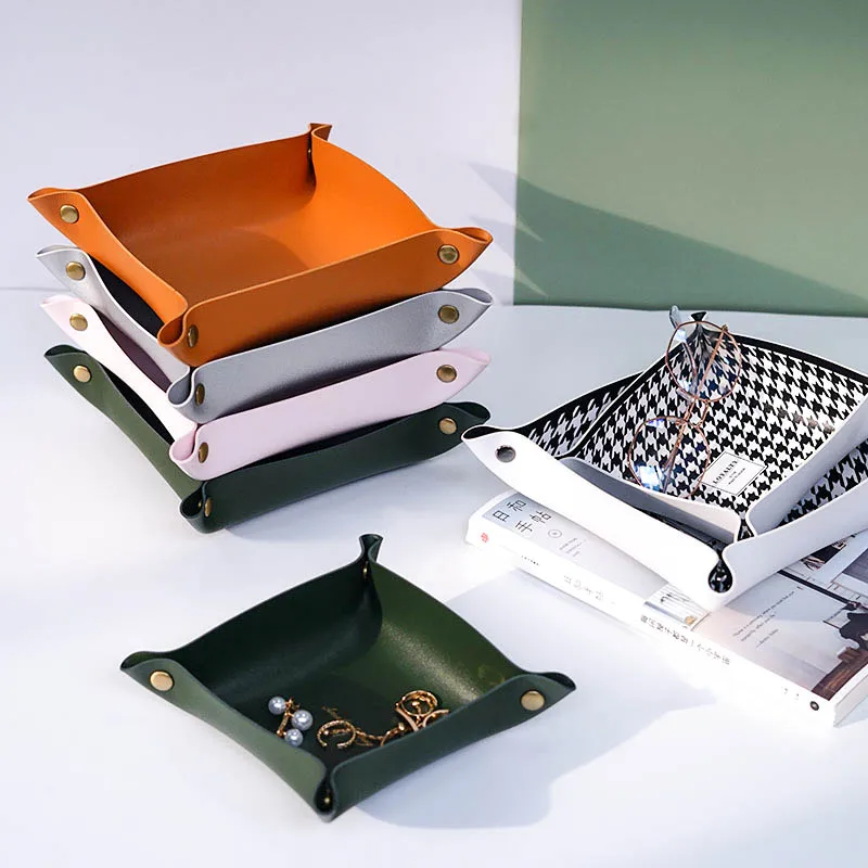PU Leather Desktop Storage Tray Square Storage Tray European Style Jewelry Leather Drawer Desktop Sundries Bins
PU Leather Desktop Storage Tray Square Storage Tray European Style Jewelry Leather Drawer Desktop Sundries Bins