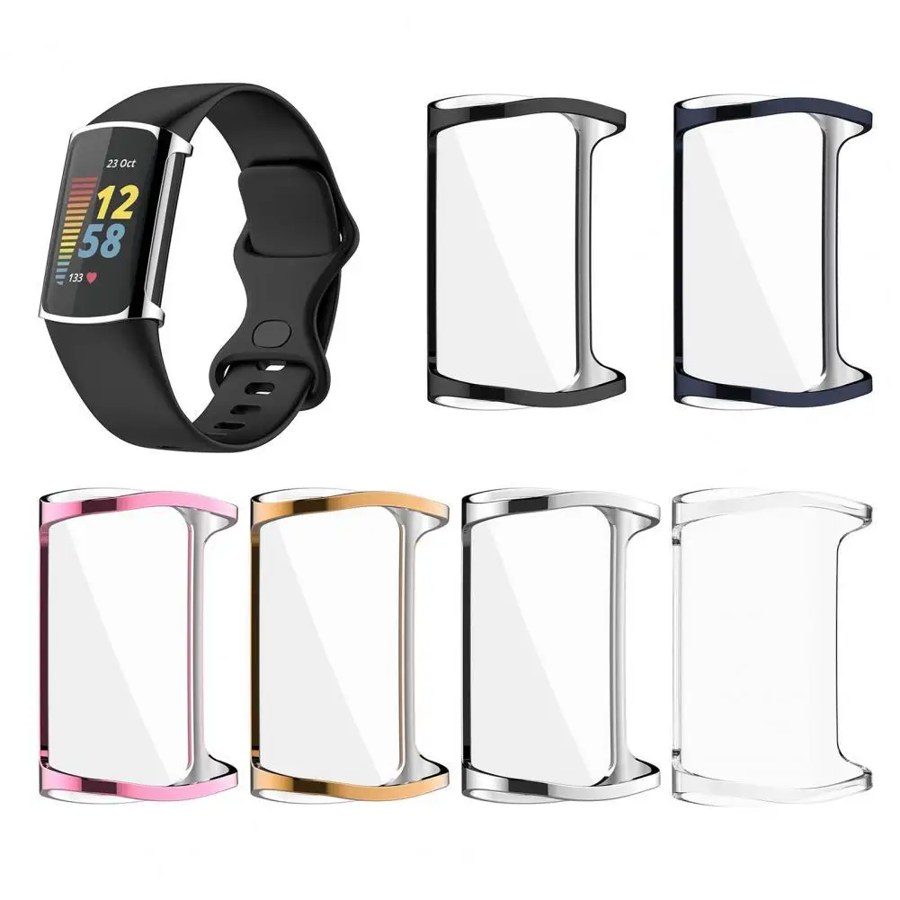 Protective Case Soft TPU Electroplated Smart Watch Bumper ShellFull Screen Protector for Charge 5
Protective Case Soft TPU Electroplated Smart Watch Bumper ShellFull Screen Protector for Charge 5