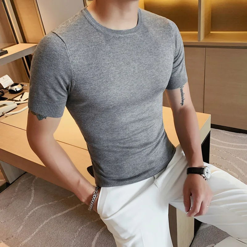 2021 new summer 7 colors British slim t-shirt thin round neck solid color short-sleeved knit knit jacket men
2021 new summer 7 colors British slim t-shirt thin round neck solid color short-sleeved knit knit jacket men