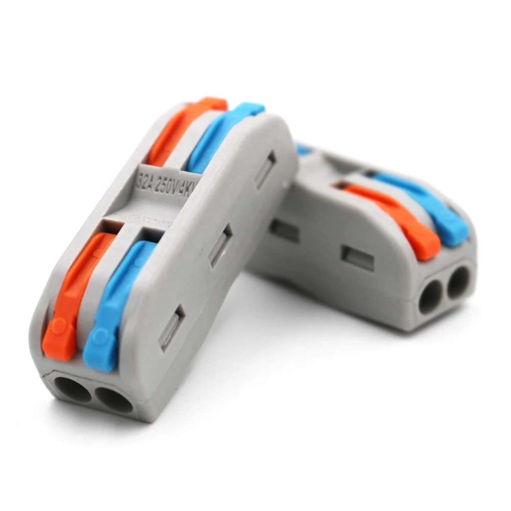 30pcs/box PT -2-2 2 Pin Mini Compact Wire Connectors Universal Wiring Cable Connector Push-In Terminal Block Lever 0.08-2.5mm2 |