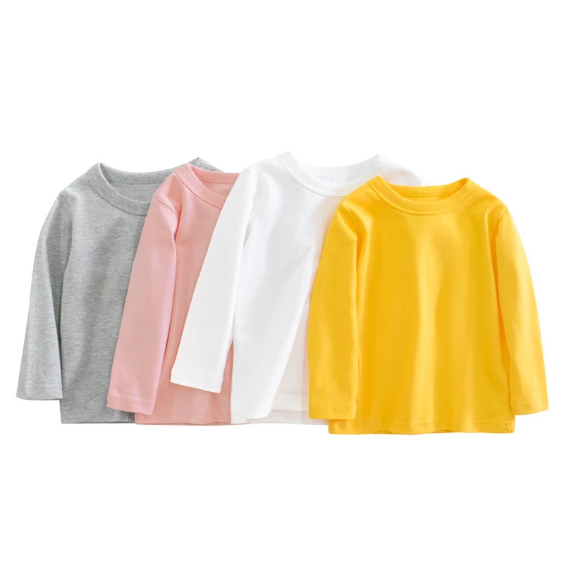 New product spring and autumn children's long-sleeved T-shirt solid color cotton autumn clothes children's bottoming shirt 
New product spring and autumn children's long-sleeved T-shirt solid color cotton autumn clothes children's bottoming shirt