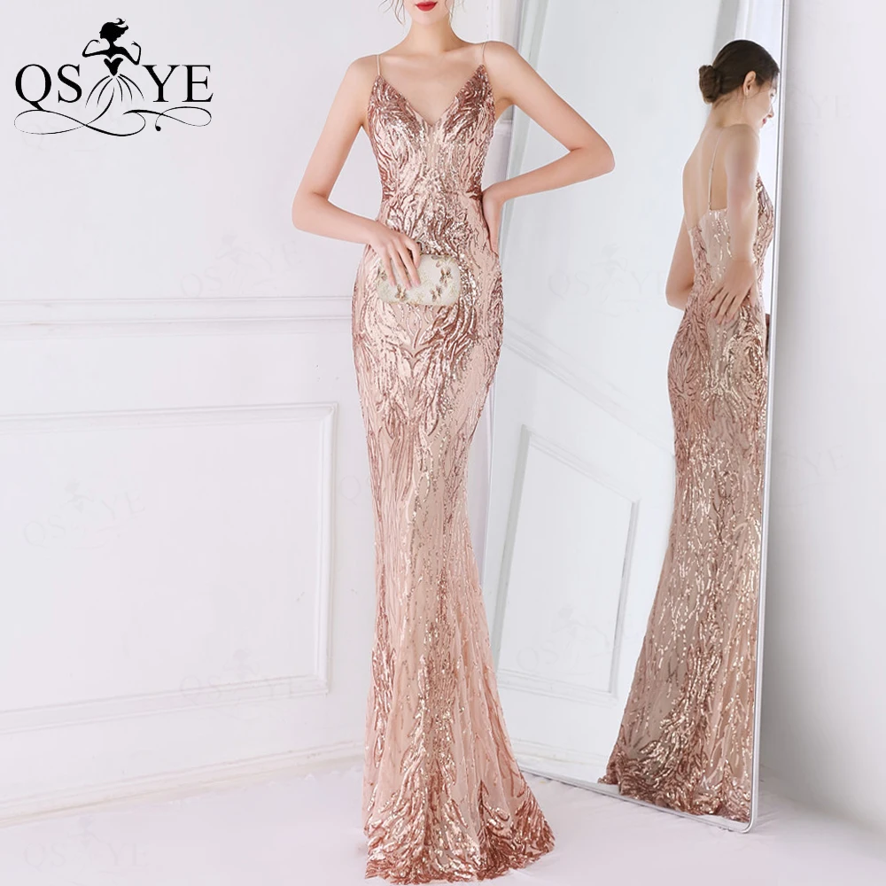 Gold Evening Dresses Spaghetti Straps Mermaid V neck Prom Gown Sequin Embroidery Lace Formal Party Dress Chic Gold Women Fashion 
Gold Evening Dresses Spaghetti Straps Mermaid V neck Prom Gown Sequin Embroidery Lace Formal Party Dress Chic Gold Women Fashion