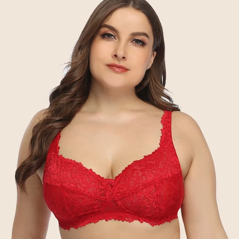 Plus Size Ultra Thin Lace Bra Big Cup Without Steel Ring Transparent Underwear Sexy Lingerie Intimates Women Bralette 90 100 F G
Plus Size Ultra Thin Lace Bra Big Cup Without Steel Ring Transparent Underwear Sexy Lingerie Intimates Women Bralette 90 100 F G