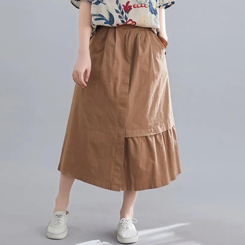 Women Cotton Linen Casual Skirts New Arrival 2021 Summer Vintage Style Solid Color Elastic Waist Female A-line Long Skirt S4018
Women Cotton Linen Casual Skirts New Arrival 2021 Summer Vintage Style Solid Color Elastic Waist Female A-line Long Skirt S4018