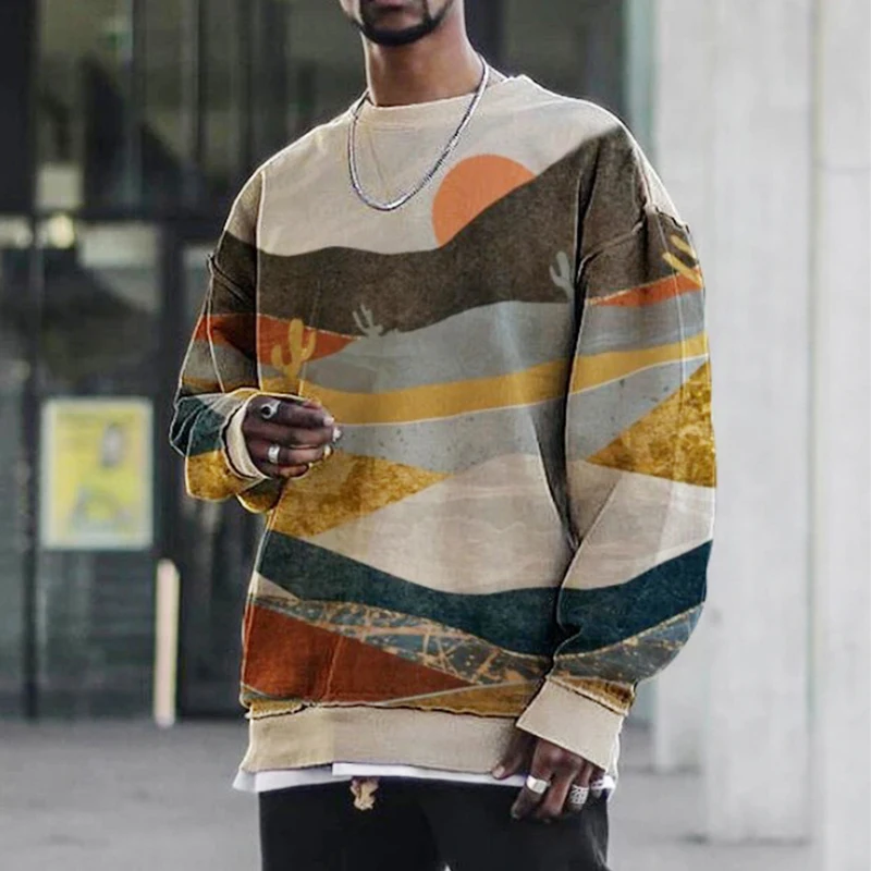 Men's Vintage Landscape Print Sweatshirts Spring Fashion O-Neck Long Sleeve Tops Pullovers Men Autumn Casual Loose Streetwears
Men's Vintage Landscape Print Sweatshirts Spring Fashion O-Neck Long Sleeve Tops Pullovers Men Autumn Casual Loose Streetwears