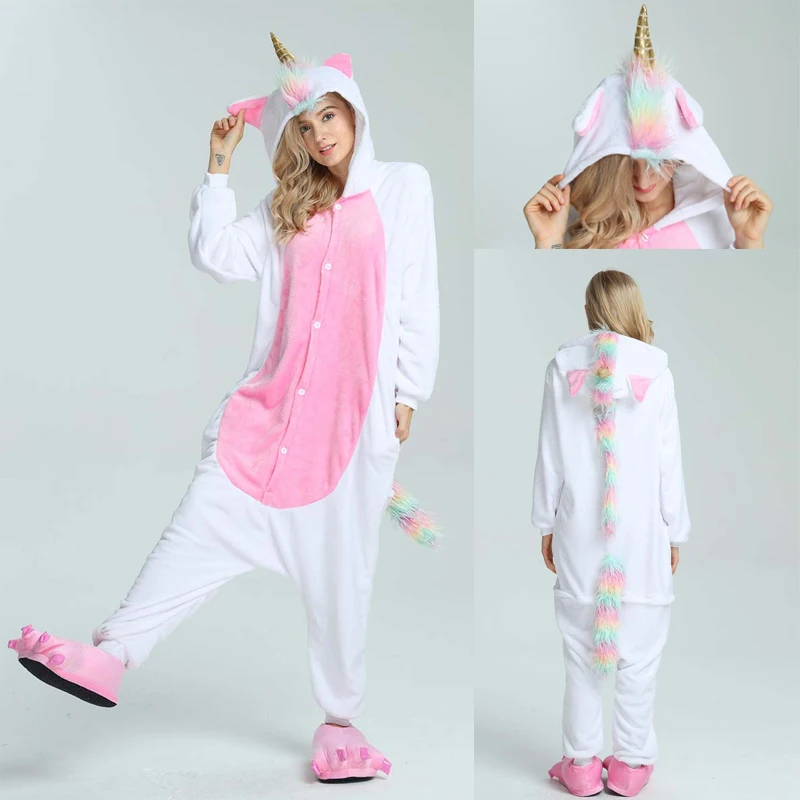 2019 взрослые пижамы в виде животных наборы мультяшная одежда для сна единорог