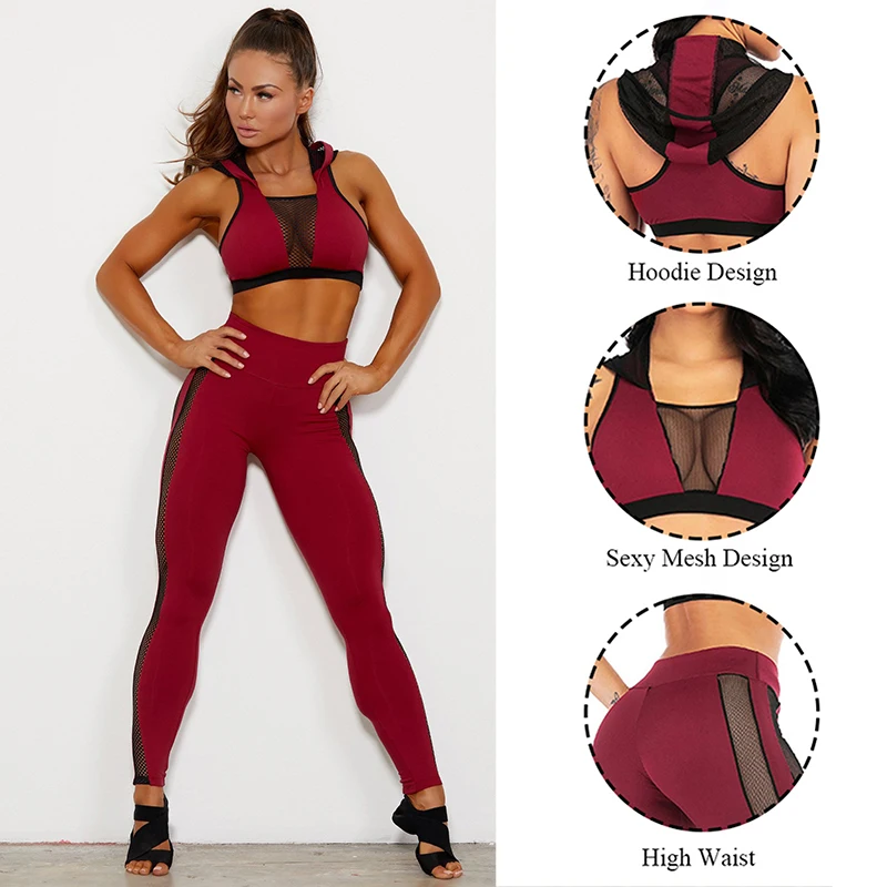 Women Sportwear Gym Yoga Sets Fitness Set Gym Workout Sports Wear Mesh Patchwork Sports Suit Tracksuit Woman Running Clothing
Women Sportwear Gym Yoga Sets Fitness Set Gym Workout Sports Wear Mesh Patchwork Sports Suit Tracksuit Woman Running Clothing