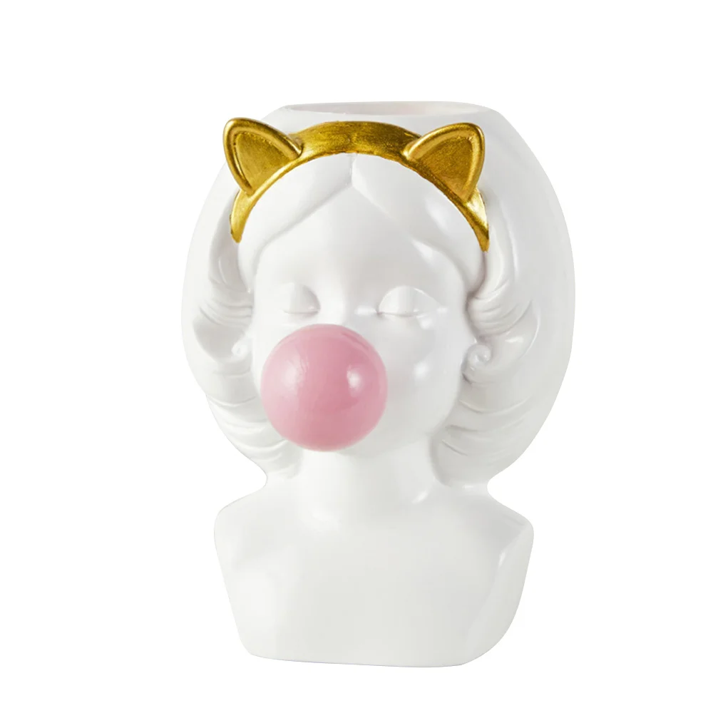 White Resin Vase Flower Pot Nordic Style Cute Catwoman Human Head Flower Vases Basket Pen Brushes Holder Home Decoration
White Resin Vase Flower Pot Nordic Style Cute Catwoman Human Head Flower Vases Basket Pen Brushes Holder Home Decoration