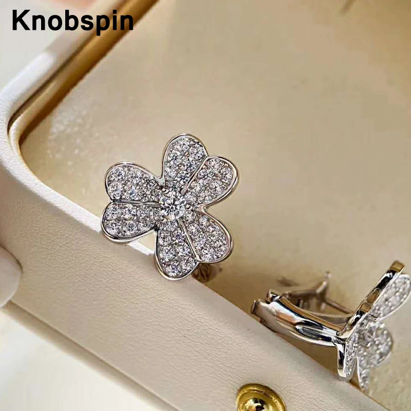 Серьги гвоздики Knobspin Trifolium для женщин очаровательные свадебные аксессуары