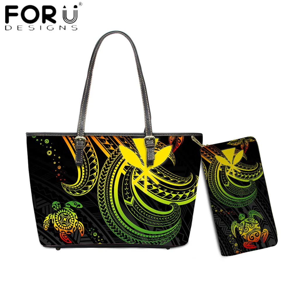 FORUDESIGNS Large Capacity Women Shoulder Bags And Purse Hawaii Tribal Polynesian Turtle Printing Female Casual Totes Handbags
FORUDESIGNS Large Capacity Women Shoulder Bags And Purse Hawaii Tribal Polynesian Turtle Printing Female Casual Totes Handbags