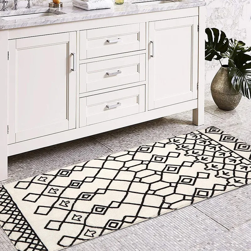 White Black Geometry Bedroom Carpet Morocco Room Decoration Non-slip Mat in The Bathroom kid's Room Floor Rug Bedside Rugs
White Black Geometry Bedroom Carpet Morocco Room Decoration Non-slip Mat in The Bathroom kid's Room Floor Rug Bedside Rugs
