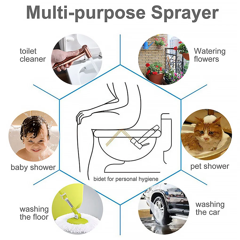 Bathroom Toilet Handheld Bidet Sprayer Stainless Steel Diaper Cloth High Water Pressure Cleaning Sprayer with Hose
Bathroom Toilet Handheld Bidet Sprayer Stainless Steel Diaper Cloth High Water Pressure Cleaning Sprayer with Hose