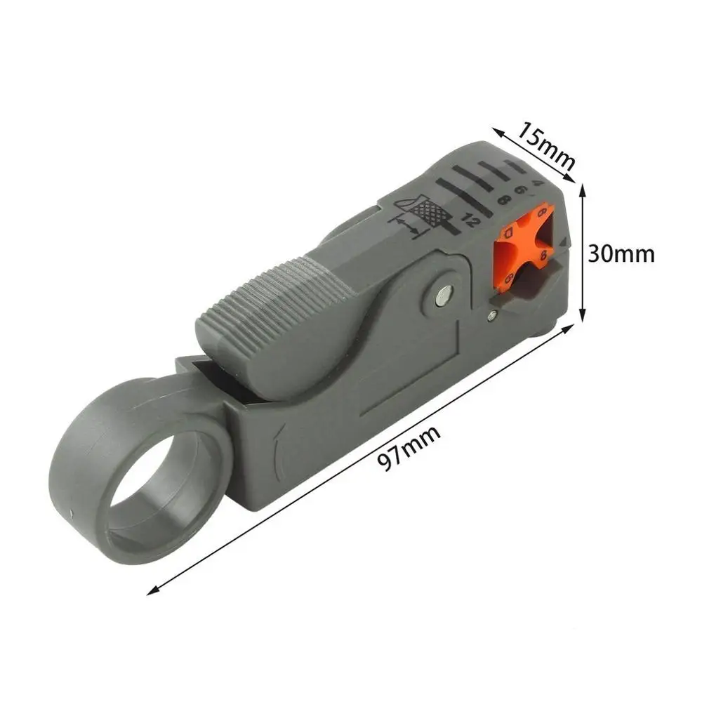 Household Tool Multifunction Rotary Coax Coaxial Cable Cutter Tool RG58 RG59 RG6 High Impact Material Wire Stripper
Household Tool Multifunction Rotary Coax Coaxial Cable Cutter Tool RG58 RG59 RG6 High Impact Material Wire Stripper