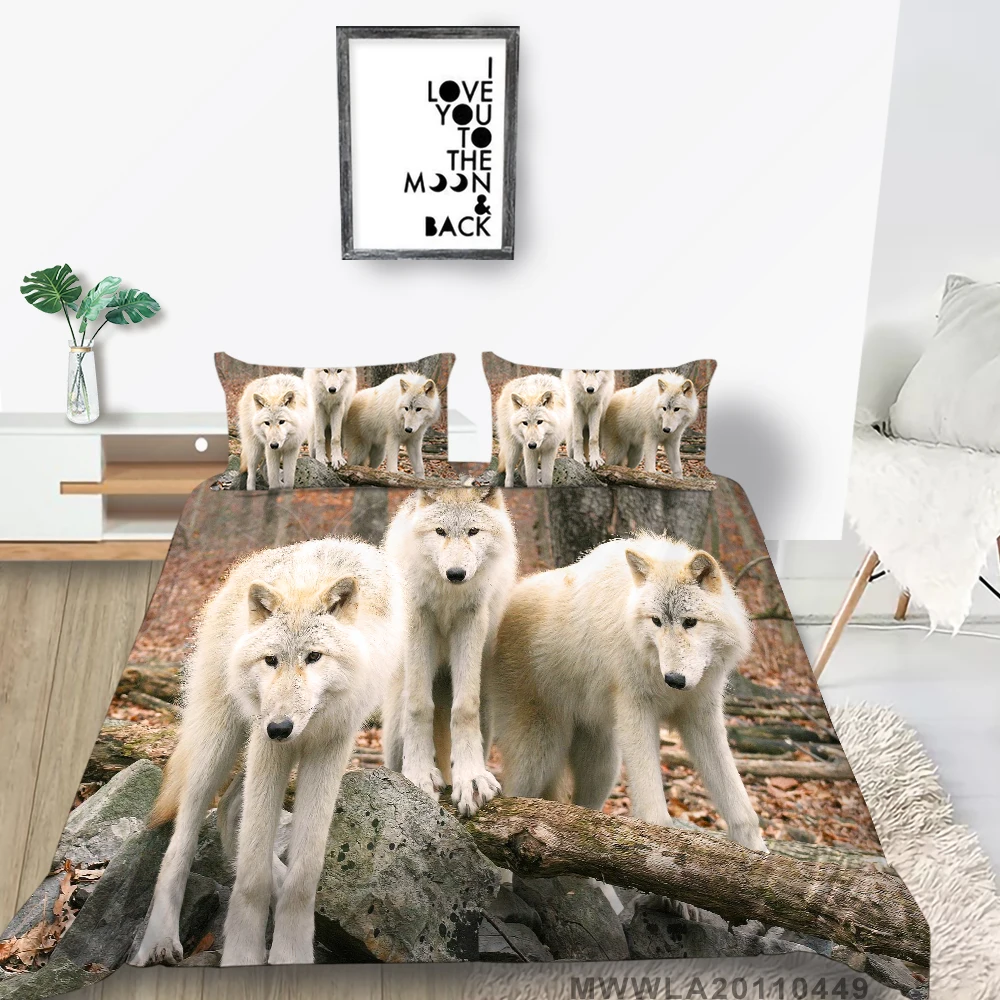 Winter Forest Bed Set White Wolves Nature 3D Duvet Cover Double Queen Single Twin Full King Bedding Set Fallen Leaves
Winter Forest Bed Set White Wolves Nature 3D Duvet Cover Double Queen Single Twin Full King Bedding Set Fallen Leaves