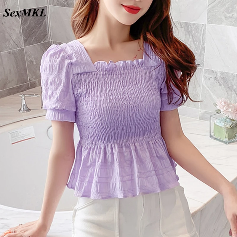 Summer Corset Top Blouse Women 2021 Fahsion Puff Sleeve White Purple Bustier Tops French Vintage Slim Sexy Chiffon Shirts Casual
Summer Corset Top Blouse Women 2021 Fahsion Puff Sleeve White Purple Bustier Tops French Vintage Slim Sexy Chiffon Shirts Casual