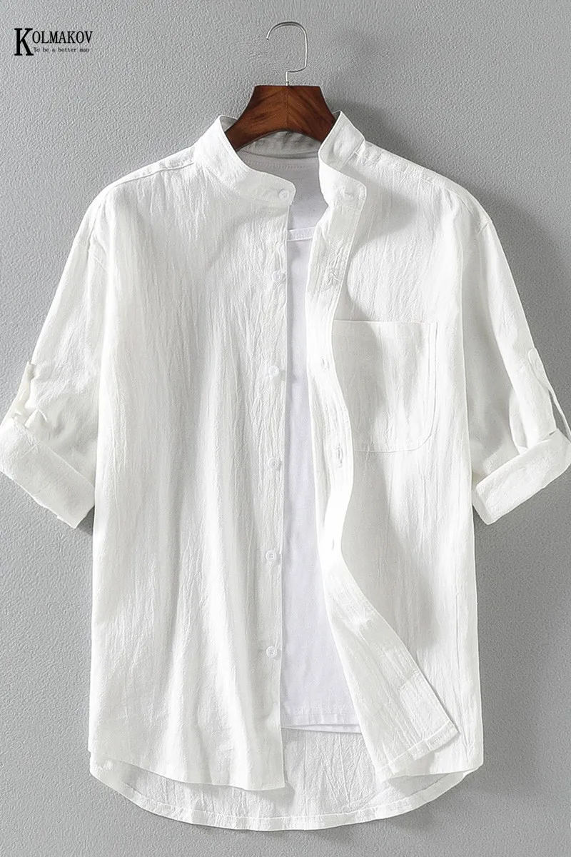 KOLMAKOV Men's Short-Sleeved Shirts Summer Standing Collar With Five-Point Center Sleeves Large Size Loose Shirt Size M-5XL
KOLMAKOV Men's Short-Sleeved Shirts Summer Standing Collar With Five-Point Center Sleeves Large Size Loose Shirt Size M-5XL