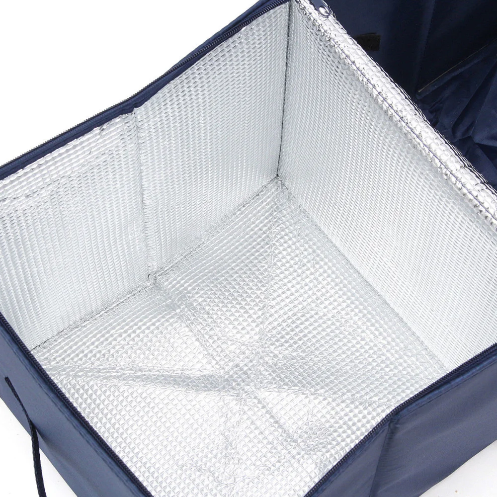 

Auto Trunk Storage Box Container Big Capacity Foldable Expandable Cargo Trunk Organizer 4 Grids Bin (Navy)