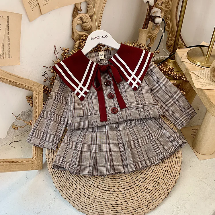 Autumn Kids Clothes Plaid Long Sleeve Coat&skirt Cute Korean Little Girls Clothing Set Fashion Fall Children Outfits
Autumn Kids Clothes Plaid Long Sleeve Coat&skirt Cute Korean Little Girls Clothing Set Fashion Fall Children Outfits