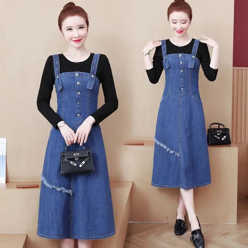 2022 New Women's Denim Sundress Casual Loose Jeans Dress Women Suspenders Dresses Sleeveless Overalls Robe Femme B
2022 New Women's Denim Sundress Casual Loose Jeans Dress Women Suspenders Dresses Sleeveless Overalls Robe Femme B