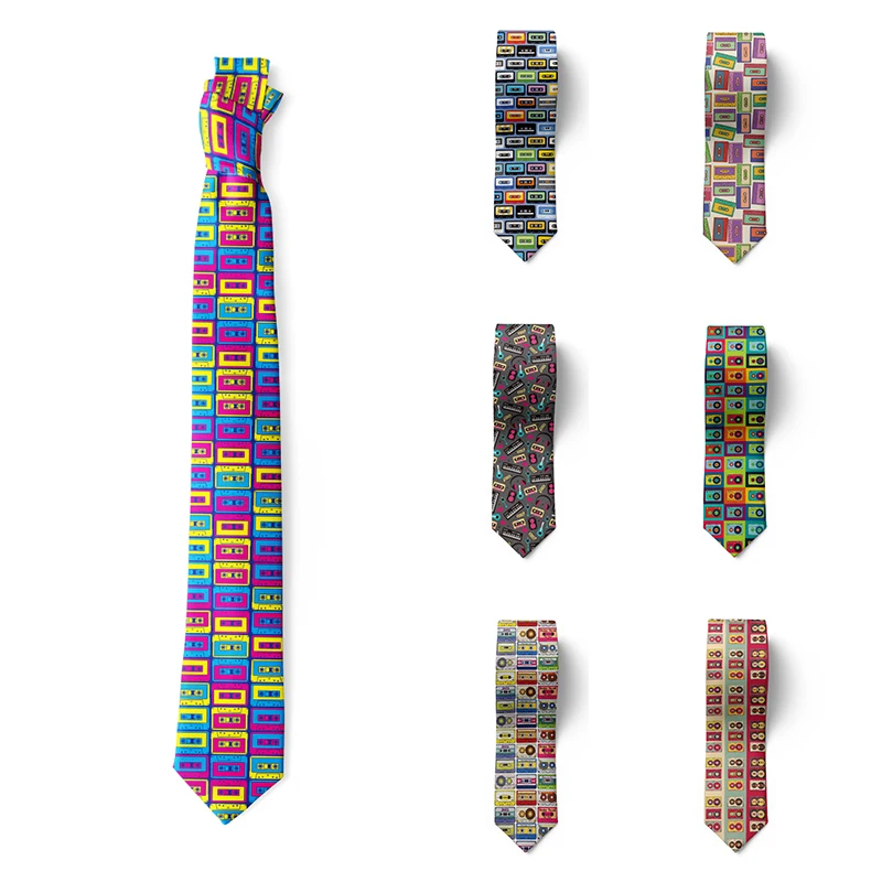 New Style Cassette Music Tape Tie For Men Women Funny Creative Retro Neck Ties 8cm Wide Casual Shirt Suit Accessories For Party
New Style Cassette Music Tape Tie For Men Women Funny Creative Retro Neck Ties 8cm Wide Casual Shirt Suit Accessories For Party