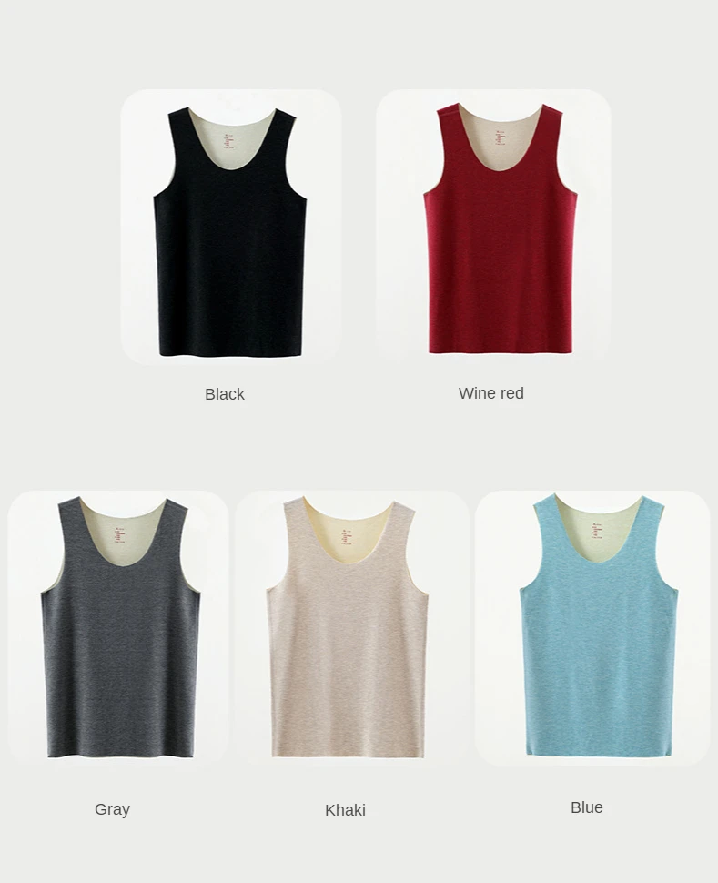 Men's warm vests color cotton silk thermal underwear seamless sleeveless bottoming top plus size 3XL Autumn and winter 2020
Men's warm vests color cotton silk thermal underwear seamless sleeveless bottoming top plus size 3XL Autumn and winter 2020