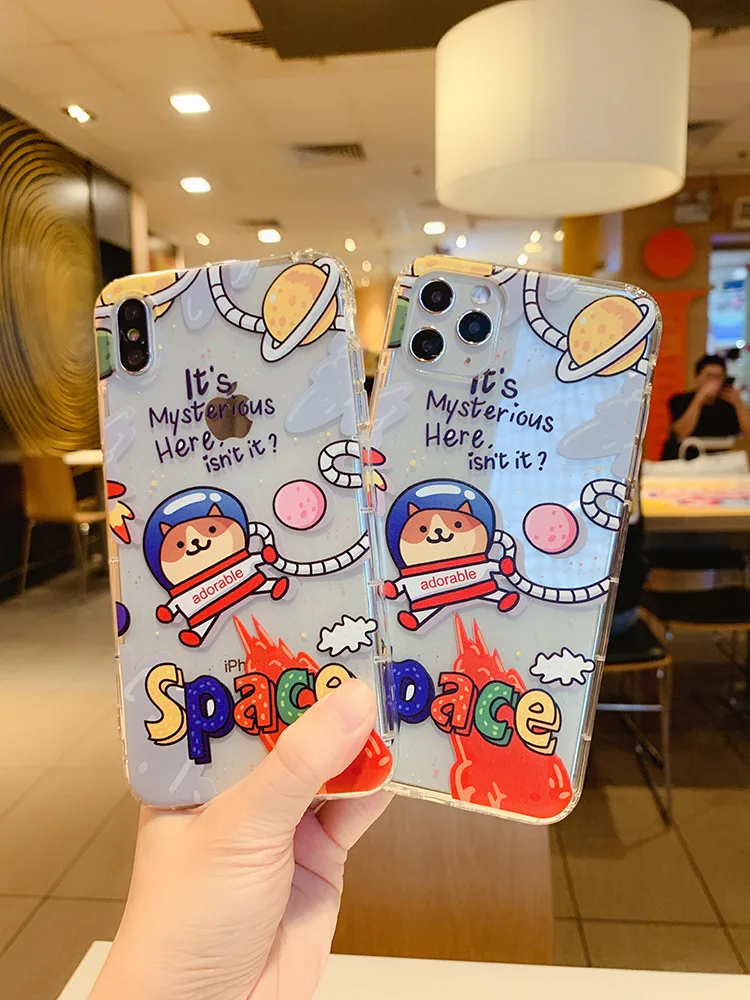 Cute Astronaut Dog Space Rocket Phone Case for Iphone 11 Pro Max 12 Mini XR XS 8 X 7 6 6s Plus SE 20 Soft TPU Cover Coque Fundas
Cute Astronaut Dog Space Rocket Phone Case for Iphone 11 Pro Max 12 Mini XR XS 8 X 7 6 6s Plus SE 20 Soft TPU Cover Coque Fundas