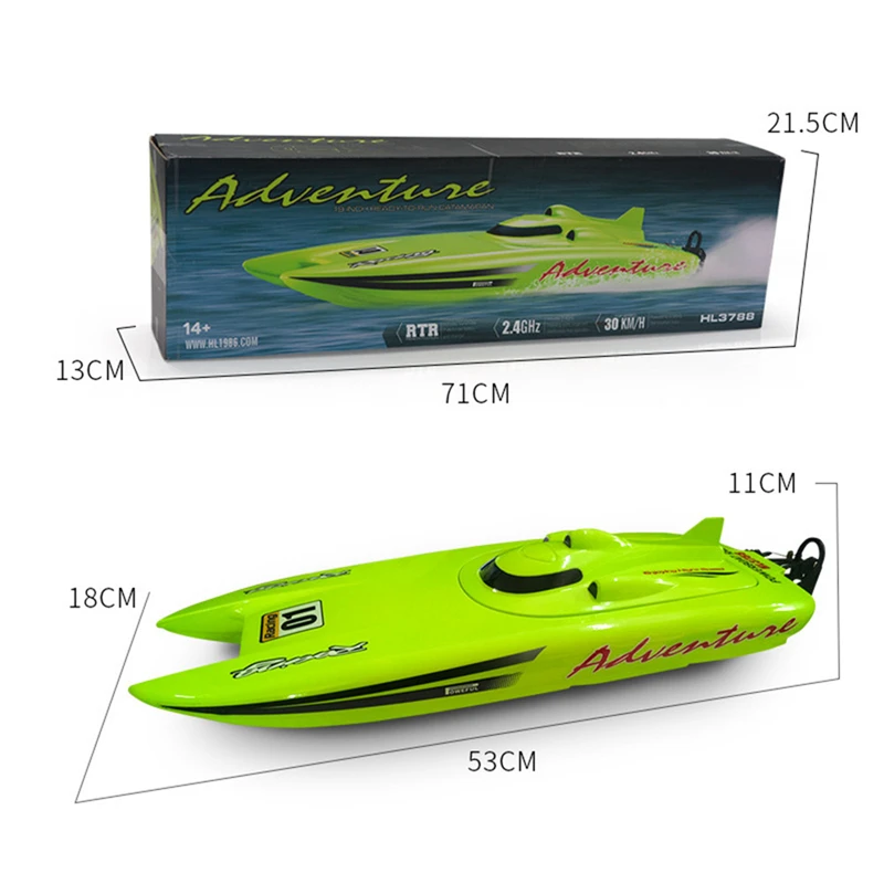 Heng Long 3788 RC Racing Boat with 2 Batteries 53cm 2.4G 30km/h Electric 4CH Radio Remote Control Water Cooling RTR Model Toys
Heng Long 3788 RC Racing Boat with 2 Batteries 53cm 2.4G 30km/h Electric 4CH Radio Remote Control Water Cooling RTR Model Toys