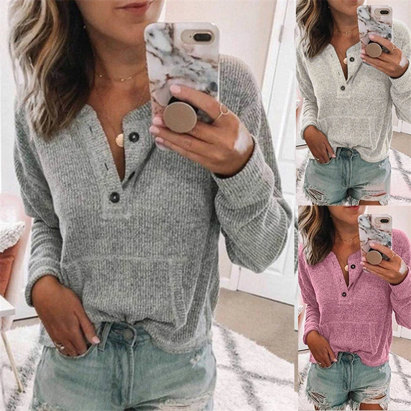 2021 European and American autumn new women's fashion solid color open tube button long-sleeve shirt threaded T-shirt ladies Top
2021 European and American autumn new women's fashion solid color open tube button long-sleeve shirt threaded T-shirt ladies Top