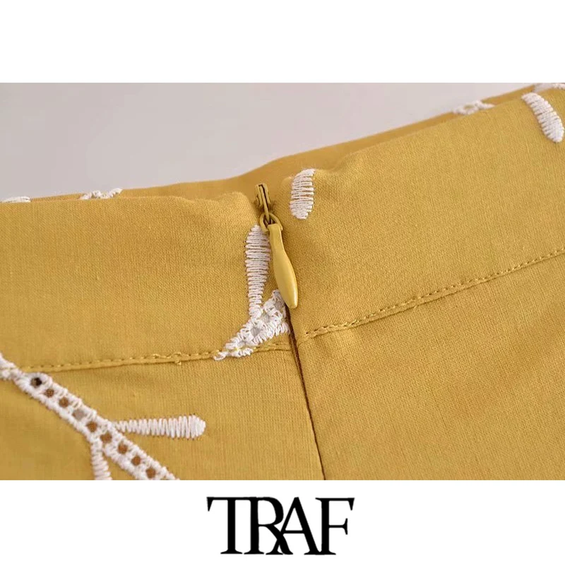 TRAF Women Chic Fashion Patchwork Embrodery Midi Skirt Vintage High Waist Back Zipper Female Skirts Mujer
TRAF Women Chic Fashion Patchwork Embrodery Midi Skirt Vintage High Waist Back Zipper Female Skirts Mujer