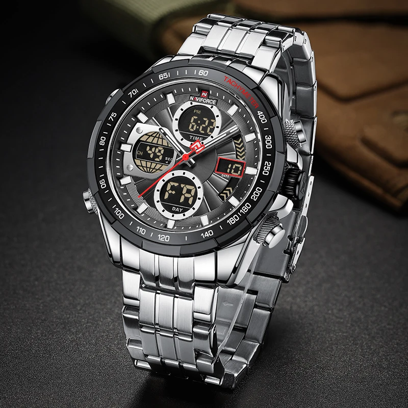 Sport Watches for Men NAVIFORCE Luxury Gold Full Steel Male Military Clock Fashion Digital Quartz Wristwatch Relogio Masculino
Sport Watches for Men NAVIFORCE Luxury Gold Full Steel Male Military Clock Fashion Digital Quartz Wristwatch Relogio Masculino
