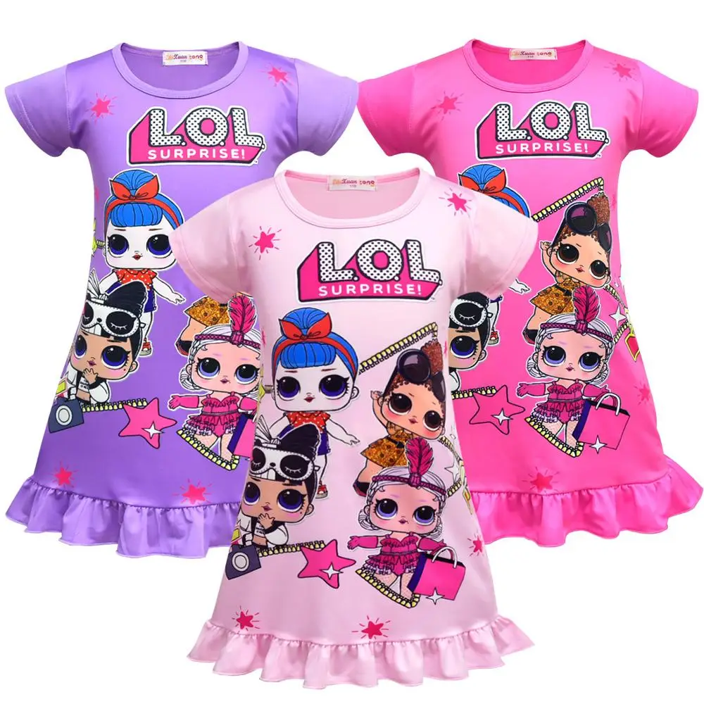 L.O.L. SURPRISE! Baby Girls Summer Nightgowns Dress Children Cute Cartoon Lol Dolls Ruched Dresses Kids Summer Home Wear Clothes
L.O.L. SURPRISE! Baby Girls Summer Nightgowns Dress Children Cute Cartoon Lol Dolls Ruched Dresses Kids Summer Home Wear Clothes