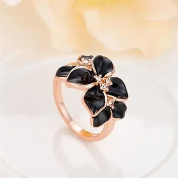 New Rose Gold Black Setting Flower Ring Jewelry Engagement Rings for Women Luxury Jewelry Wedding Ring Gift for Girl Friend R123
New Rose Gold Black Setting Flower Ring Jewelry Engagement Rings for Women Luxury Jewelry Wedding Ring Gift for Girl Friend R123
