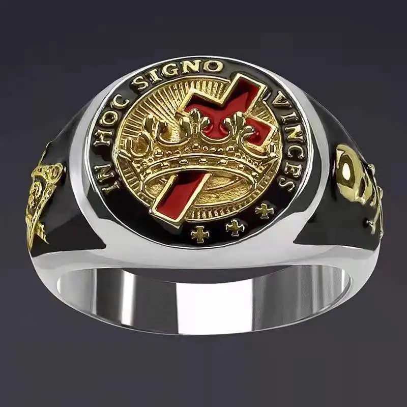 New Masonic Dripping Oil Cross Crown Ring Men Rings Punk Hip Hop for Boyfriend Male Skull Jewelry Creativity Gift Party Jewelry
New Masonic Dripping Oil Cross Crown Ring Men Rings Punk Hip Hop for Boyfriend Male Skull Jewelry Creativity Gift Party Jewelry