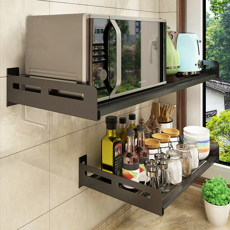 Kitchen free perforated stainless steel black widened thickened wall-mounted oven storage layer finishing rack AE02YJM-0051
Kitchen free perforated stainless steel black widened thickened wall-mounted oven storage layer finishing rack AE02YJM-0051