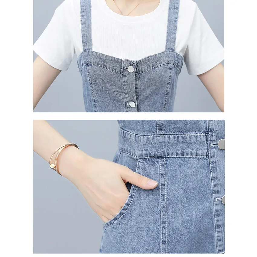 2021 Spring Summer Denim Sundress Women Single Breasted Slim Jeans Dress Spaghetti Strap Dresses Korean Fashion Robe Femme
2021 Spring Summer Denim Sundress Women Single Breasted Slim Jeans Dress Spaghetti Strap Dresses Korean Fashion Robe Femme