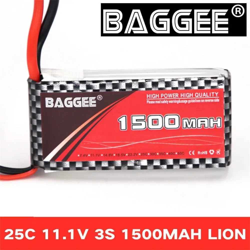 BAGGEE High Rate 25C 3S 11.1V 1500MAH Polymer Lithium Battery for RC Vehicle/Ship/UAV/Crossing Aircraft
BAGGEE High Rate 25C 3S 11.1V 1500MAH Polymer Lithium Battery for RC Vehicle/Ship/UAV/Crossing Aircraft