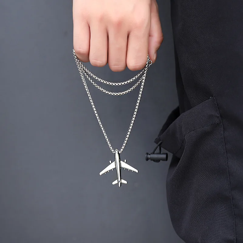 Hip-hop Fashion New Titanium Steel Airplane Necklace Pendant Simple Style Party Jewelry Sweater Chain Long Punk Party Jewelry
Hip-hop Fashion New Titanium Steel Airplane Necklace Pendant Simple Style Party Jewelry Sweater Chain Long Punk Party Jewelry