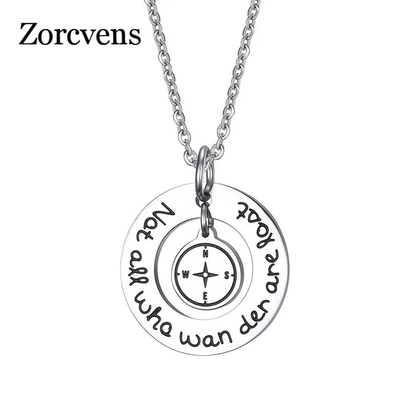 KOtik Stainless Steel ID Necklace Pendant Engraved " not all who wander are lost"
KOtik Stainless Steel ID Necklace Pendant Engraved " not all who wander are lost"