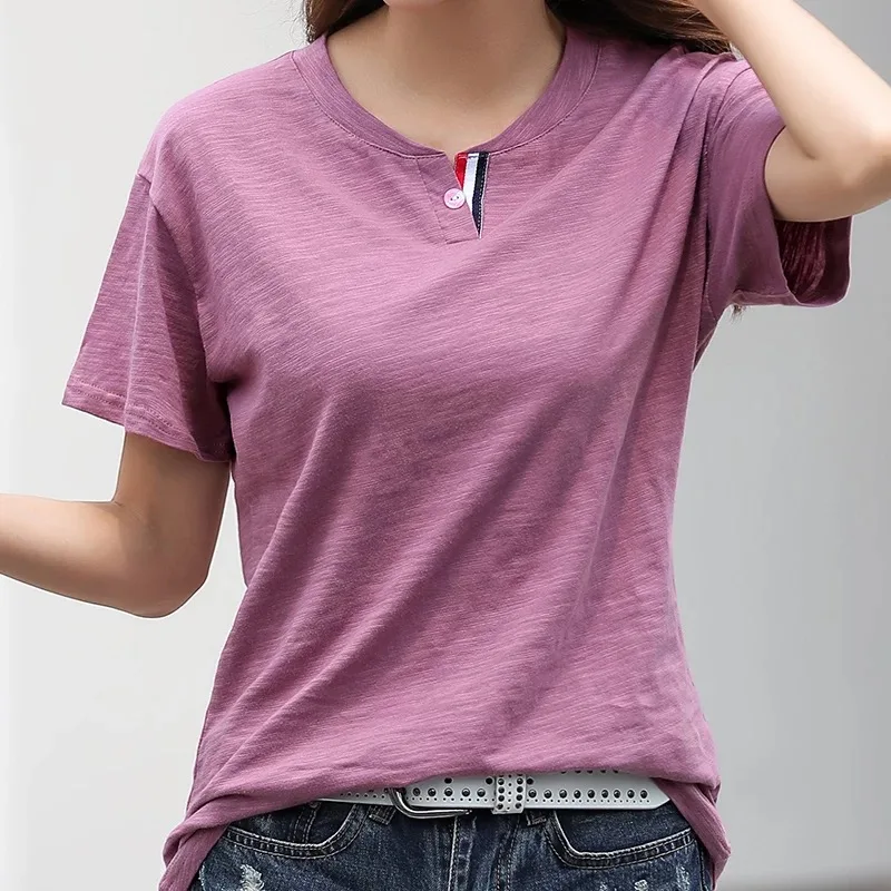 T-Shirt Women Short Sleeves Shirt 100% Cotton army green Awesome Femme Summer Top
T-Shirt Women Short Sleeves Shirt 100% Cotton army green Awesome Femme Summer Top