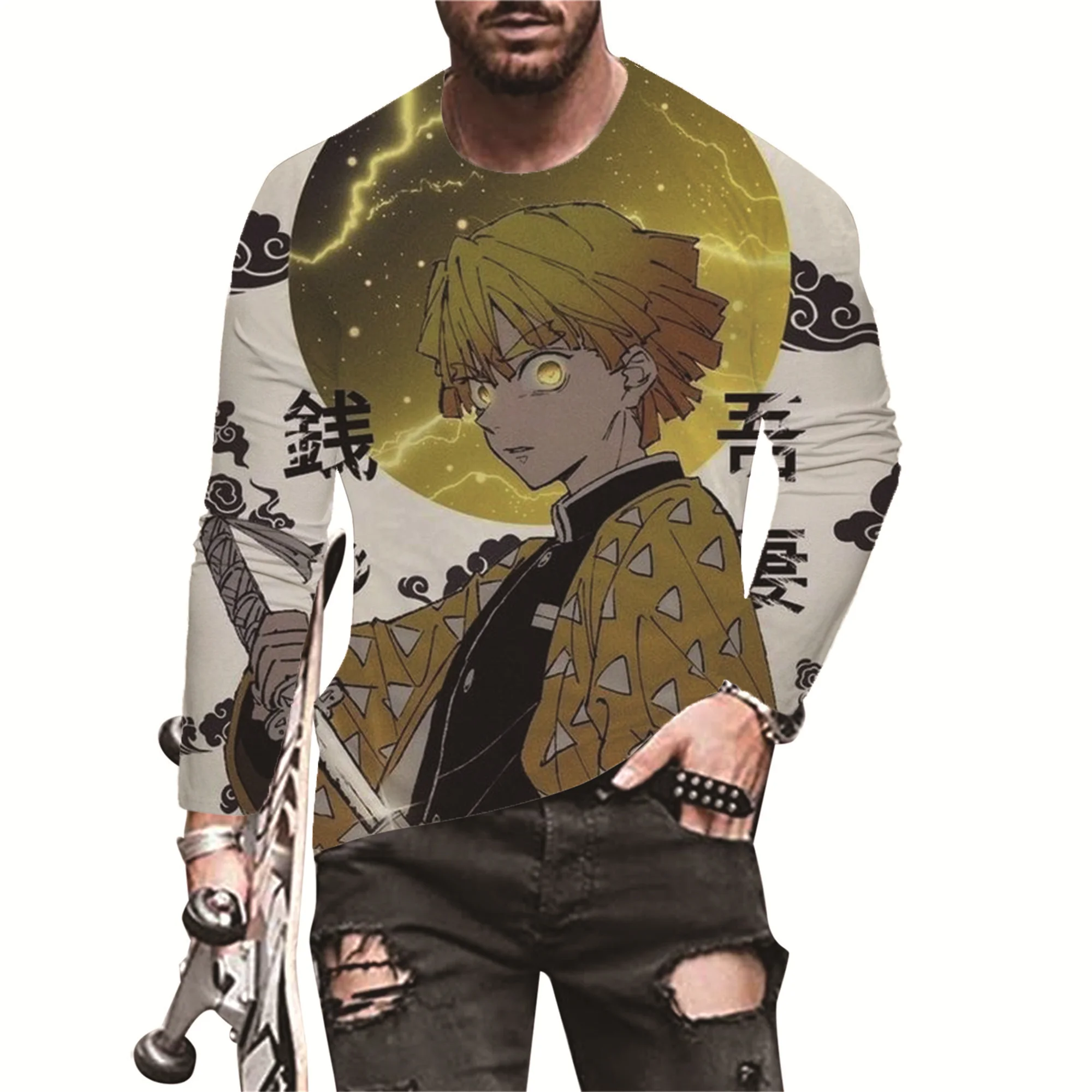 Футболка мужская с длинным рукавом, повседневная спортивная футболка с 3D-принтом японского манги, призрака, убивать блейд, уличный тренд
Футболка мужская с длинным рукавом, повседневная спортивная футболка с 3D-принтом японского манги, призрака, убивать блейд, уличный тренд