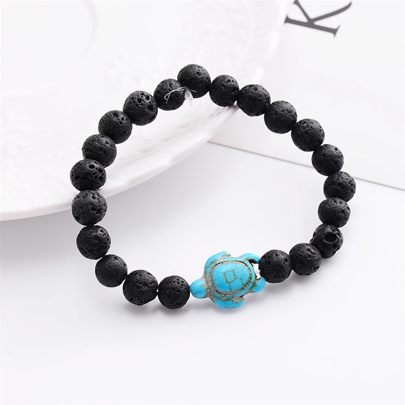 2020 Summer Style Sea Turtle Beads Bracelets For Women Men Classic Blue Natural Stone Elastic Friendship Bracelet Beach Jewelry | Украшения