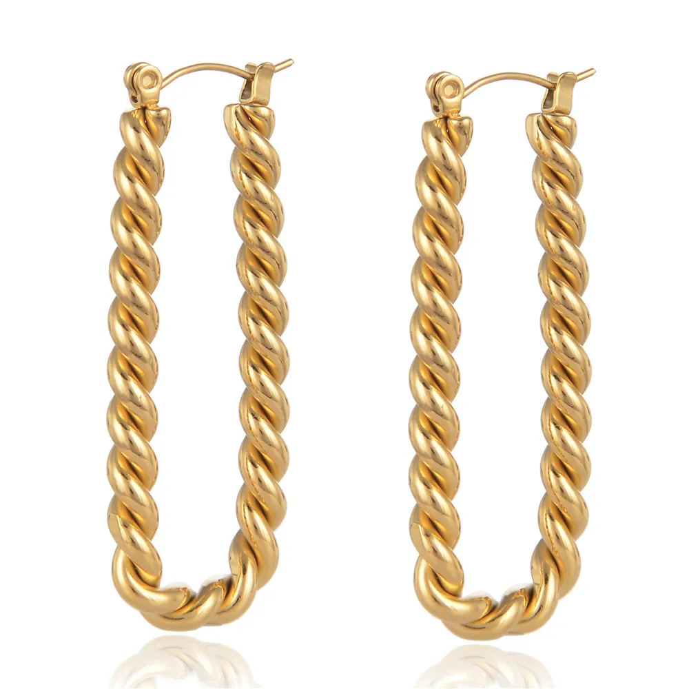 FYSARA Trendy Twist Earring Women Gold Stainless Steel Helical Hoop Earrings Female Women Twist Stud Earrings
FYSARA Trendy Twist Earring Women Gold Stainless Steel Helical Hoop Earrings Female Women Twist Stud Earrings
