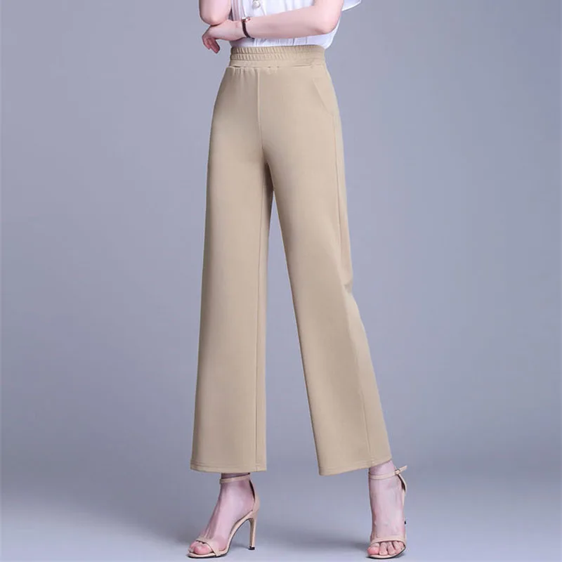 Plus Size 5XL Elastic High Waist Straight Pants Women Office Lady Loose Trousers Fashion Basic Solid Spring And Summer Pants
Plus Size 5XL Elastic High Waist Straight Pants Women Office Lady Loose Trousers Fashion Basic Solid Spring And Summer Pants