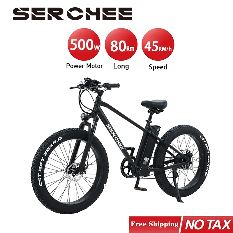 NO TAX SERCHEE RX03 Wheel Adult Electric Bike 500W 48V 15AH 45KM/H E-Bike Road Electromobile Mobility Bicycle Ebike Fatbike
NO TAX SERCHEE RX03 Wheel Adult Electric Bike 500W 48V 15AH 45KM/H E-Bike Road Electromobile Mobility Bicycle Ebike Fatbike