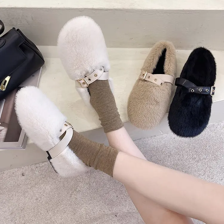 Rivets Buckle belt rabbit fur flats women mary janes ballerina winter shoes women espadrilles cozy natural fur moccasins 2021
Rivets Buckle belt rabbit fur flats women mary janes ballerina winter shoes women espadrilles cozy natural fur moccasins 2021