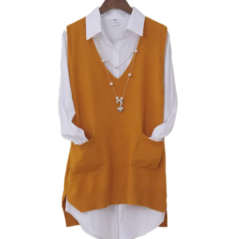 Long Knitted Vest Women V-neck Solid Polly Pocket Plus Size Sleeveless Vest Pullover Gilet Femme Korean Casual Female Vest 4XL
Long Knitted Vest Women V-neck Solid Polly Pocket Plus Size Sleeveless Vest Pullover Gilet Femme Korean Casual Female Vest 4XL