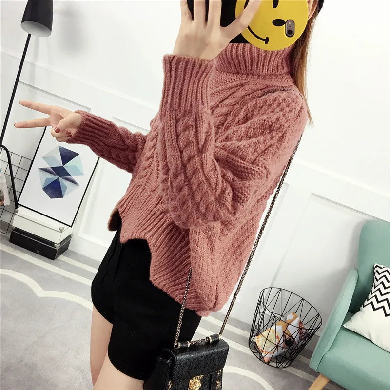 Autumn Spring Womens Pullover Knit Bat Sleeves Knit Sweaters Turtleneck Solid Color Thick Knitting Sweater Tops Pullovers D561
Autumn Spring Womens Pullover Knit Bat Sleeves Knit Sweaters Turtleneck Solid Color Thick Knitting Sweater Tops Pullovers D561