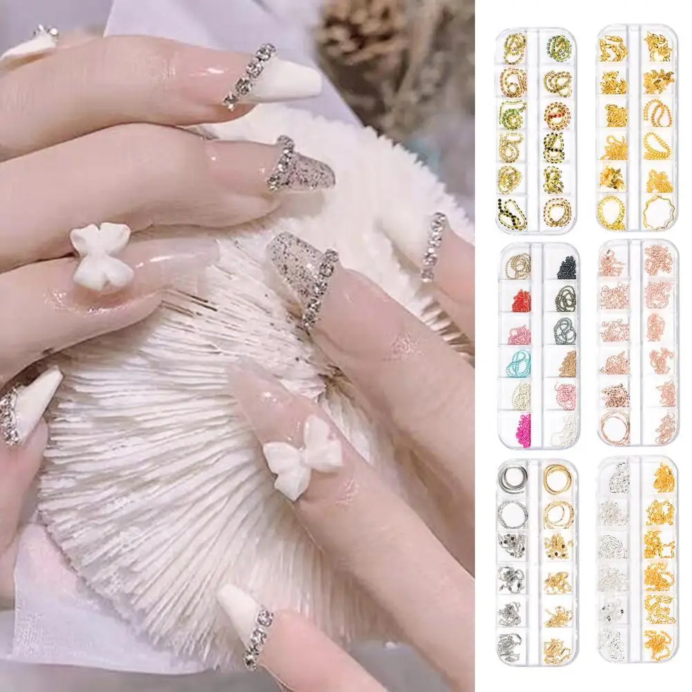 12Pcs Manicure Chain Wide Application Exquisite Metal Nail Art Chain Jewelry Necklace Supplies 
12Pcs Manicure Chain Wide Application Exquisite Metal Nail Art Chain Jewelry Necklace Supplies